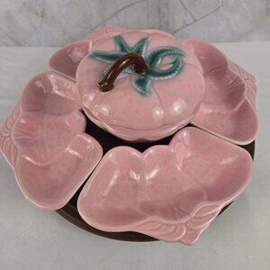 Vintage Belmar California 310 Belmont Strawberry Condiment Server Lazy Susan